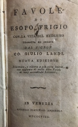 Favole di Esopo frontespizio